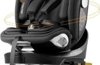 Feakaou 360 Car Seat with ISOFIX - for Newborn to 12 Years Children, i-Size (ECE R129/E4) Rotating Swivel Baby Car Seat,Group 0+1/2/3 (40-150cm)