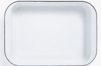 John Lewis Enamel Roaster, 35cm, White/Navy
