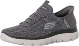 Skechers Men’s Summits Key PaceTrainers Charcoal Mesh Black Trim UK 9