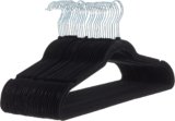 Amazon Basics Slim Velvet Non-Slip Suit Hangers – 30-Pack, Black/Silver