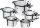 ZWILLING Simplify Stainless Steel Pot Set, 5 Pieces, Integrated Sieve,  Silver-Black