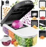 Fullstar Vegetable Chopper & Mandoline Slicer (Compact 6-in-1, White)