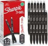Sharpie S-Gel | Gel Pens | Medium Point (0.7mm) | Black Ink | 12 Count