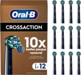 Oral-B Pro Cross Action Electric Toothbrush Head, X-Shape and Angled Bristles Pack of 12 Black