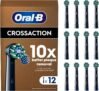 Oral-B Pro Cross Action Electric Toothbrush Head, X-Shape and Angled Bristles Pack of 12 Black
